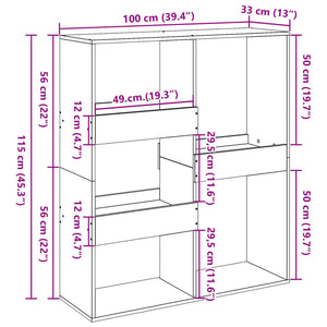 Divisorio Legno Antico 100x33x115 cm in Truciolato 3309553