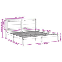 Giroletto Extra Lungo senza Materasso 200x210 cm Legno Massello 3309193