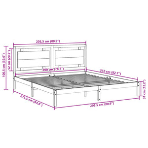 Giroletto Extra Lungo senza Materasso 200x210 cm Legno Massello 3309193