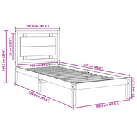 Giroletto Extra Lungo senza Materasso 100x220 cm Legno Massello 3309199