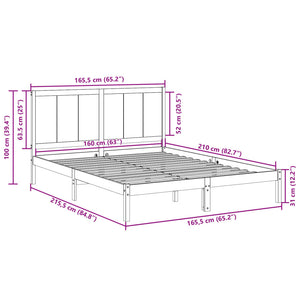 Giroletto Extra Lungo senza Materasso 160x210 cm Legno Massello 3309245