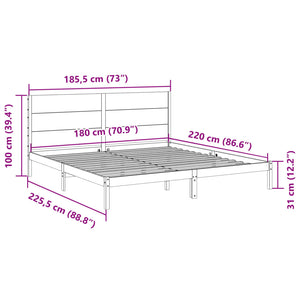 Giroletto Extra Lungo senza Materasso Bianco 180x220cm Massello 3309290