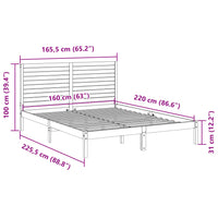 Giroletto Extra Lungo senza Materasso 160x220 cm Legno Massello 3309315