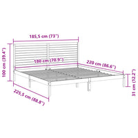 Giroletto Extra Lungo senza Materasso 180x220 cm Legno Massello 3309317