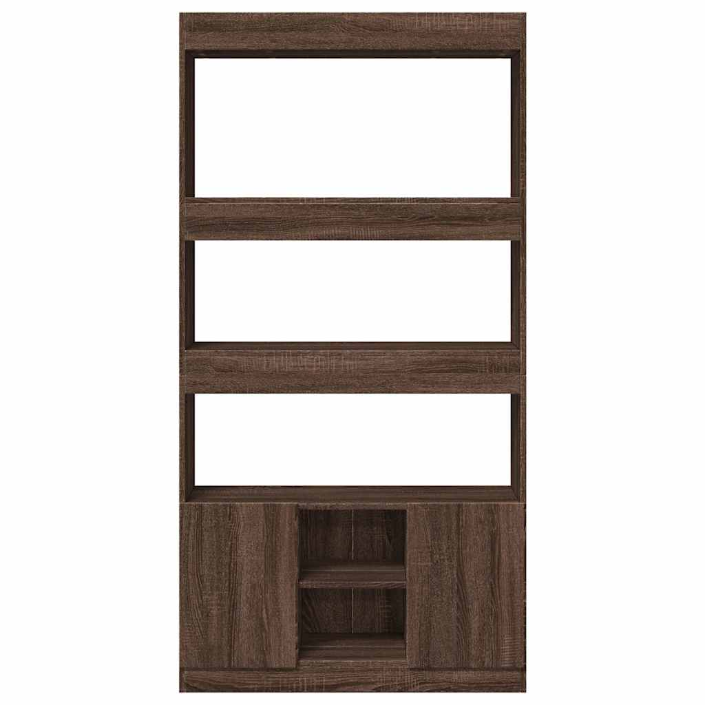 Credenza Rovere Marrone 92x33x180 cm in Legno Multistrato 3309624