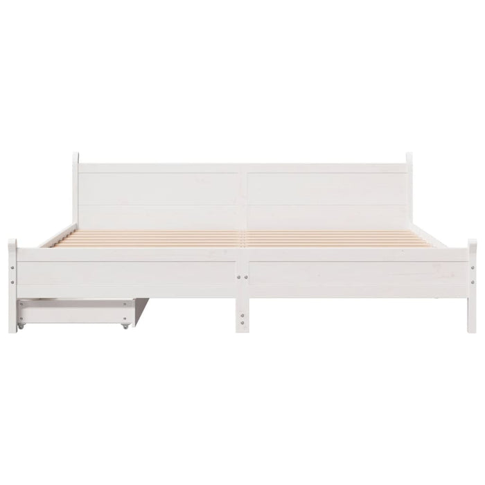 Letto senza Materasso Bianco 180x200 cm Legno Massello di Pino 3309762