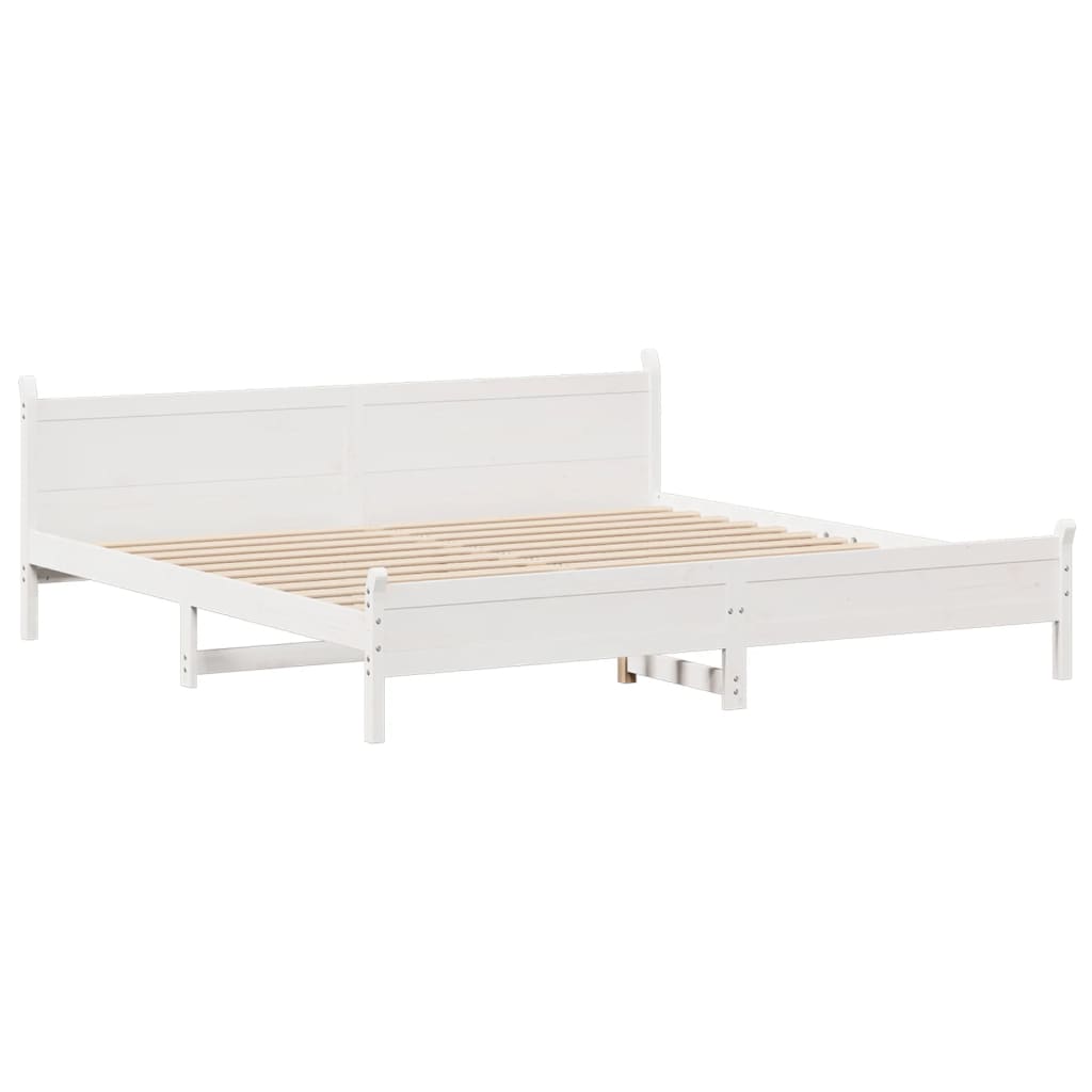 Letto senza Materasso Bianco 180x200 cm Legno Massello di Pino 3309762