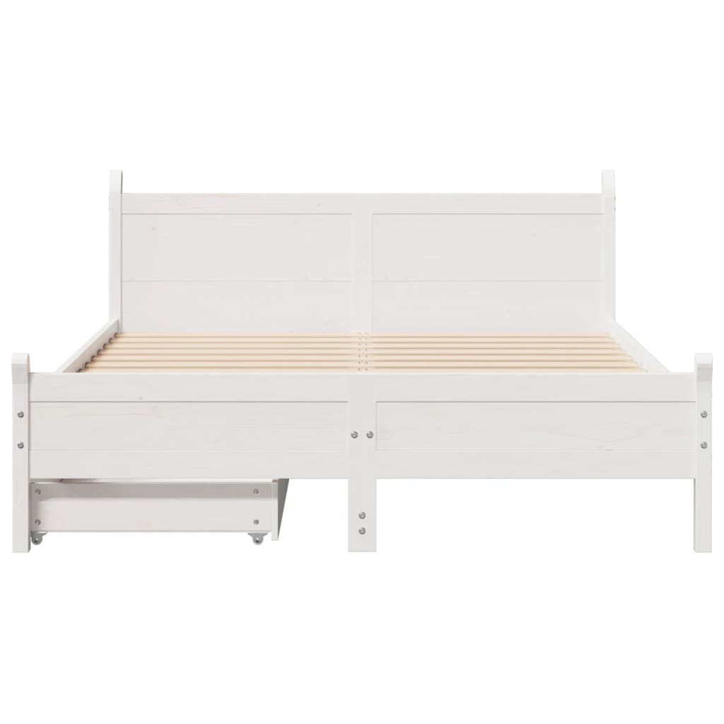 Letto senza Materasso Bianco 120x200 cm Legno Massello di Pino 3309774