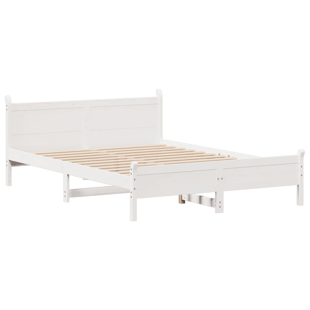 Letto senza Materasso Bianco 120x200 cm Legno Massello di Pino 3309774