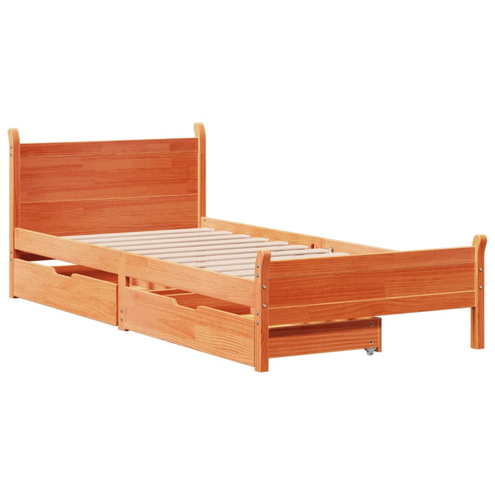 Letto senza Materasso Marrone Cera 90x200 cm Legno di Pino 3309781