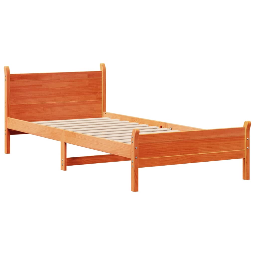 Letto senza Materasso Marrone Cera 90x200 cm Legno di Pino 3309781