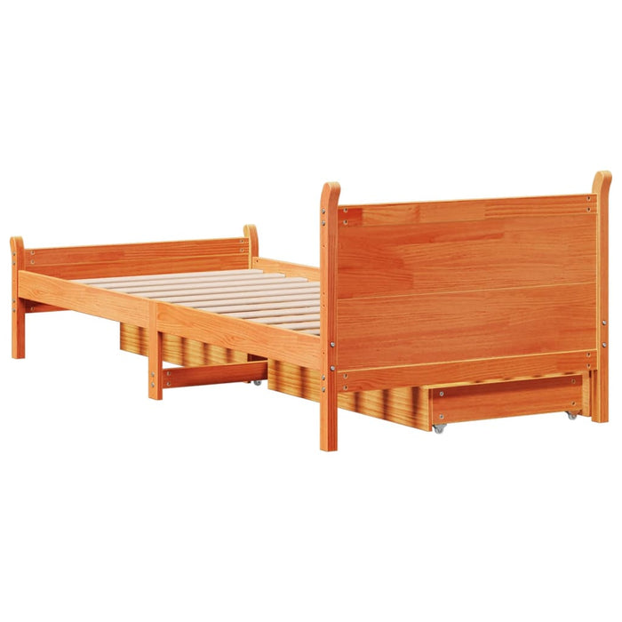 Letto senza Materasso Marrone Cera 90x200 cm Legno di Pino 3309781