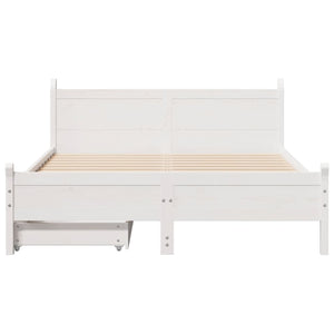 Letto senza Materasso Bianco 140x190 cm Legno Massello di Pino 3309783