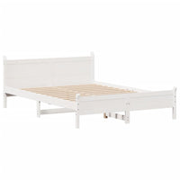 Letto senza Materasso Bianco 140x190 cm Legno Massello di Pino 3309783