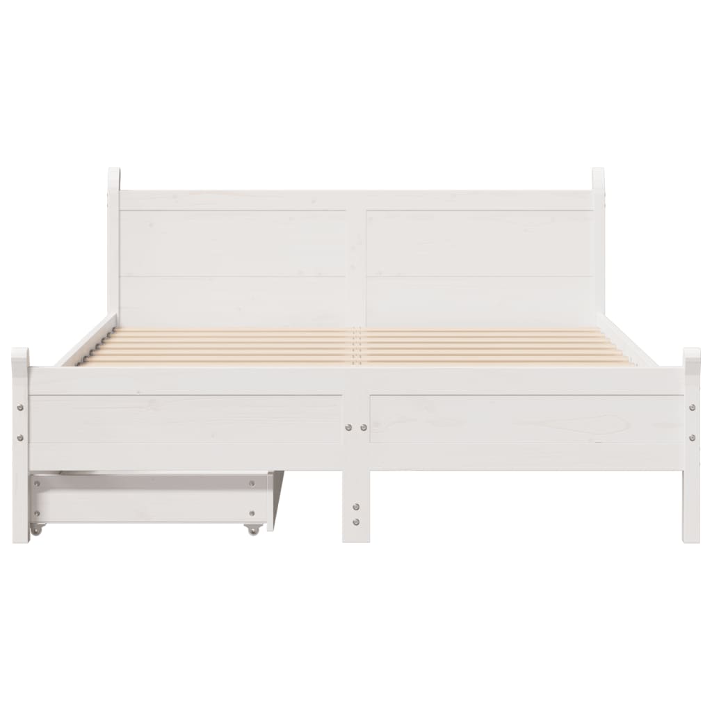 Letto senza Materasso Bianco 120x190 cm Legno Massello di Pino 3309789