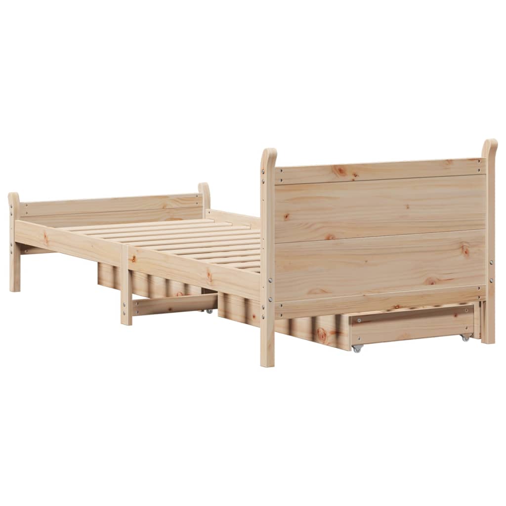 Letto senza Materasso 90x190 cm in Legno Massello di Pino 3309791