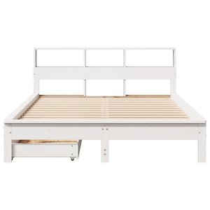 Letto Libreria senza Materasso Bianco 140x190 cm Legno di Pino 3309822