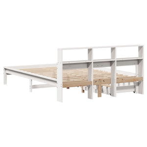 Letto Libreria senza Materasso Bianco 140x190 cm Legno di Pino 3309822