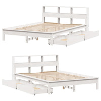 Letto Libreria senza Materasso Bianco 140x190 cm Legno di Pino 3309822