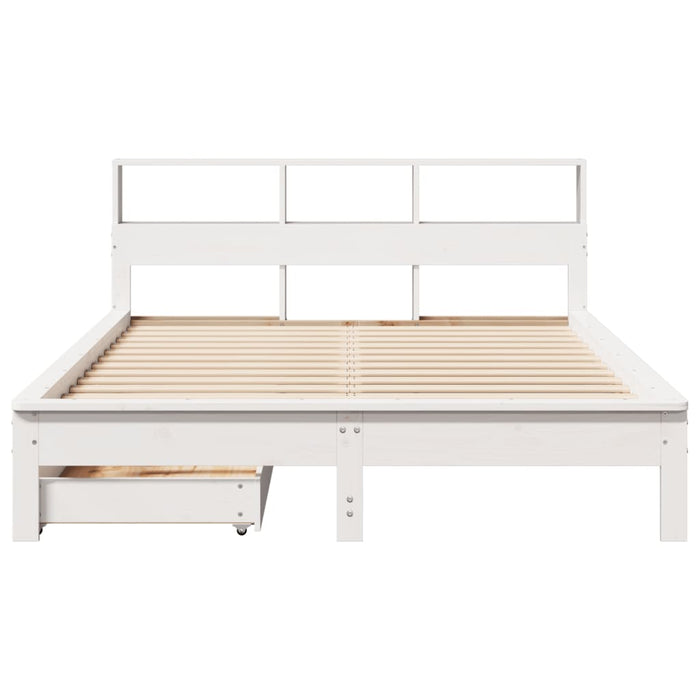 Letto Libreria senza Materasso Bianco 135x190 cm Legno di Pino 3309825