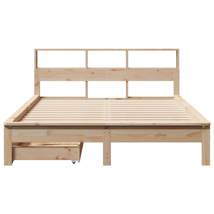 Letto Libreria senza Materasso 120x190cm Legno Massello di Pino 3309827