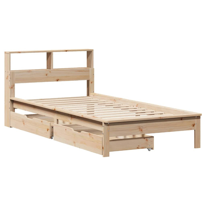 Letto Libreria senza Materasso 90x190 cm Legno Massello Pino 3309830