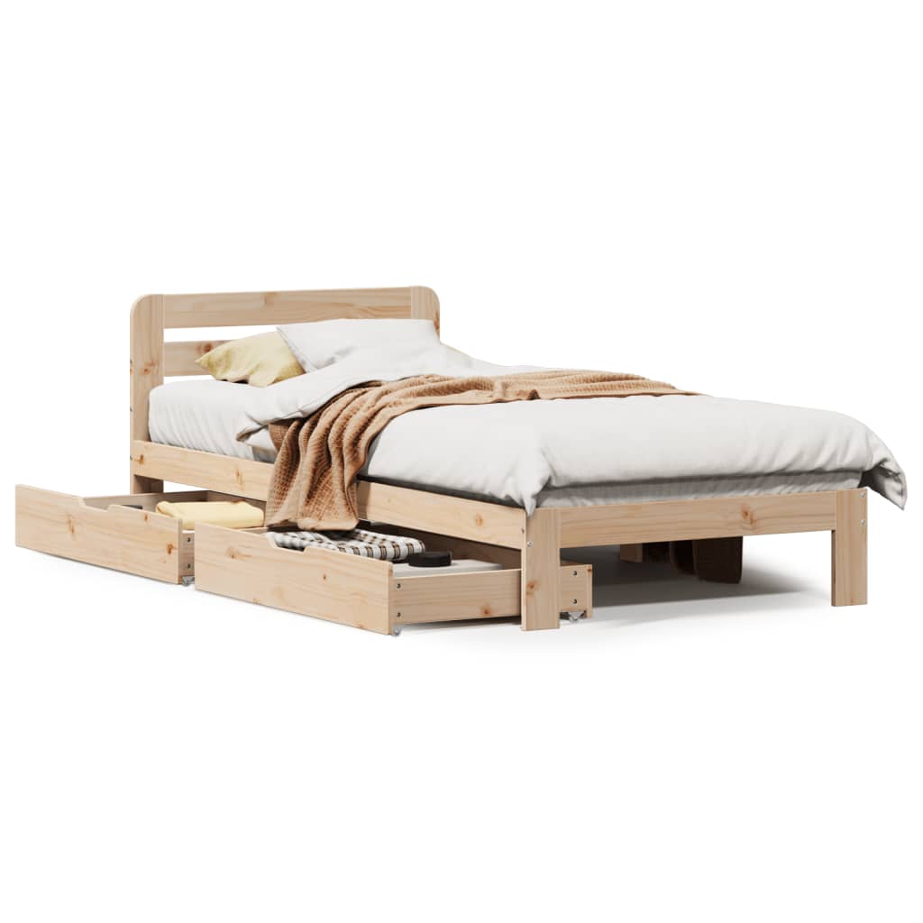 Letto senza Materasso 90x200 cm in Legno Massello di Pino 3309836