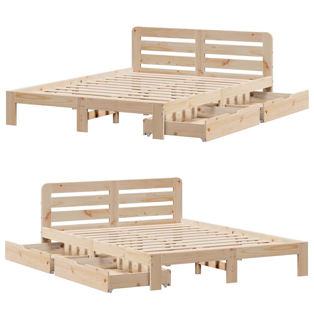 Letto senza Materasso 120x190 cm in Legno Massello di Pino 3309866