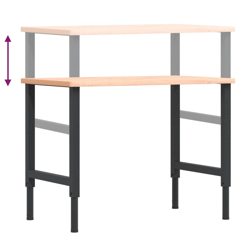 Banco da Lavoro 100x60x(71,5-98) cm Legno Faggio Rettangolare 3309682