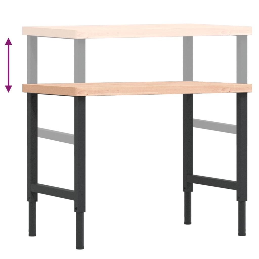 Banco Lavoro 100x60x(73-99,5) cm Legno di Faggio Rettangolare 3309683