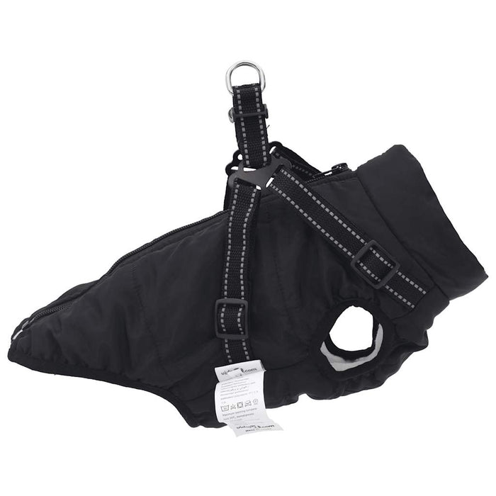 Cappotto Cani con Imbracatura Impermeabile Riflettente Nero L 4019909