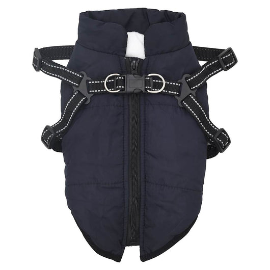 Cappotto Cani Imbracatura Impermeabile Riflettente Blu Navy M 4019914