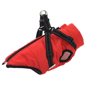 Cappotto Cani con Imbracatura Impermeabile Riflettente Rosso M 4019948