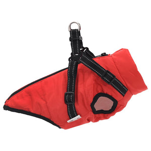 Cappotto Cani con Imbracatura Impermeabile Riflettente Rosso M 4019948