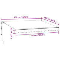 Tenda da Sole Retrattile Automatica Bordò 350x250 cm 3310184