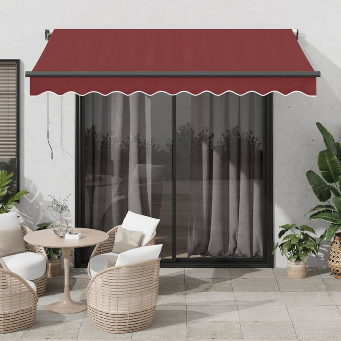 Tenda da Sole Retrattile Automatica con LED Bordò 350x250 cm 3310185