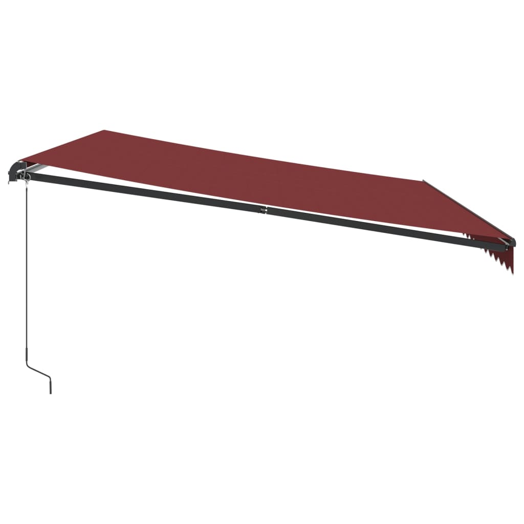 Tenda da Sole Retrattile Manuale con LED Bordò 500x300 cm 3310195