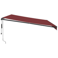 Tenda da Sole Retrattile Automatica con LED Bordò 500x300 cm 3310197