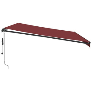 Tenda da Sole Retrattile Automatica con LED Bordò 500x300 cm 3310197