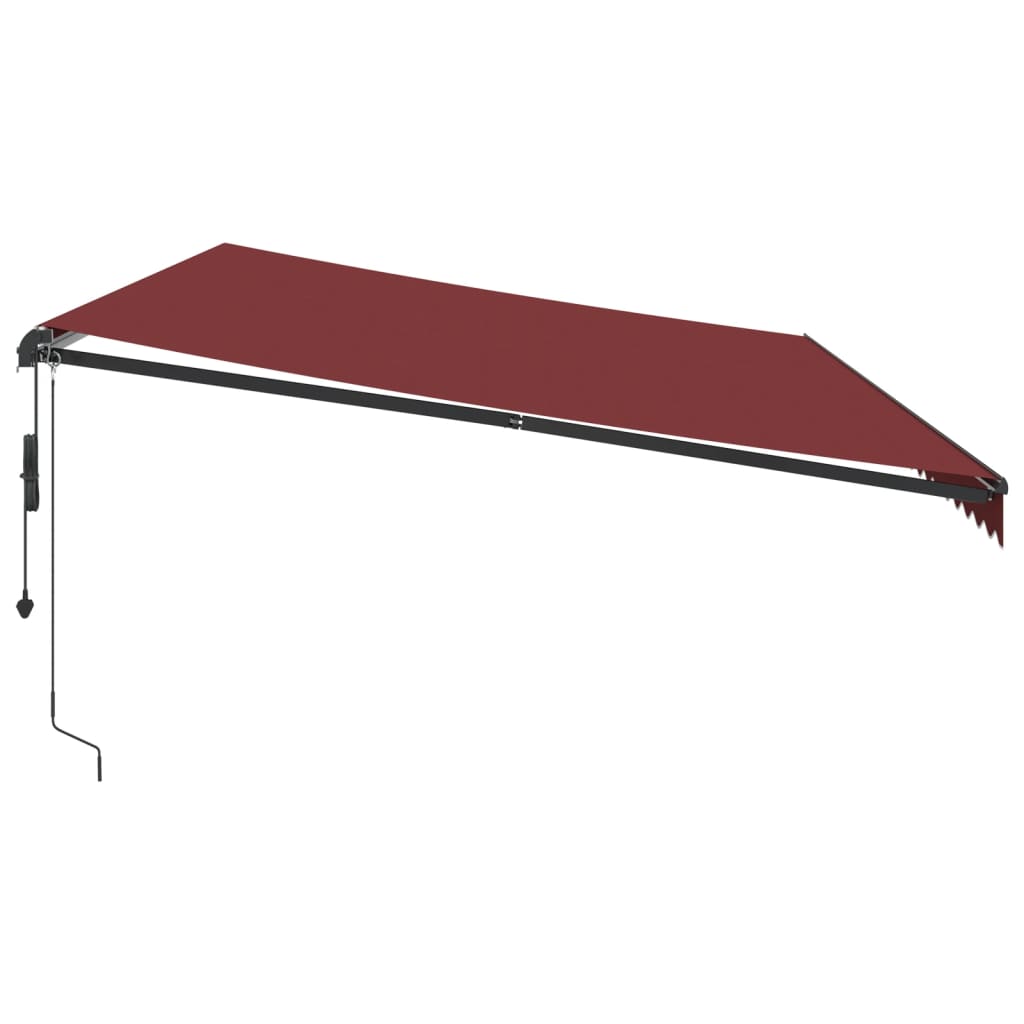 Tenda da Sole Retrattile Automatica con LED Bordò 600x300 cm 3310202