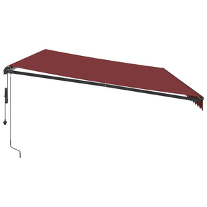 Tenda da Sole Retrattile Automatica con LED Bordò 600x300 cm 3310202