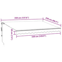 Tenda da Sole Retrattile Automatica Marrone 350x250 cm 3310206