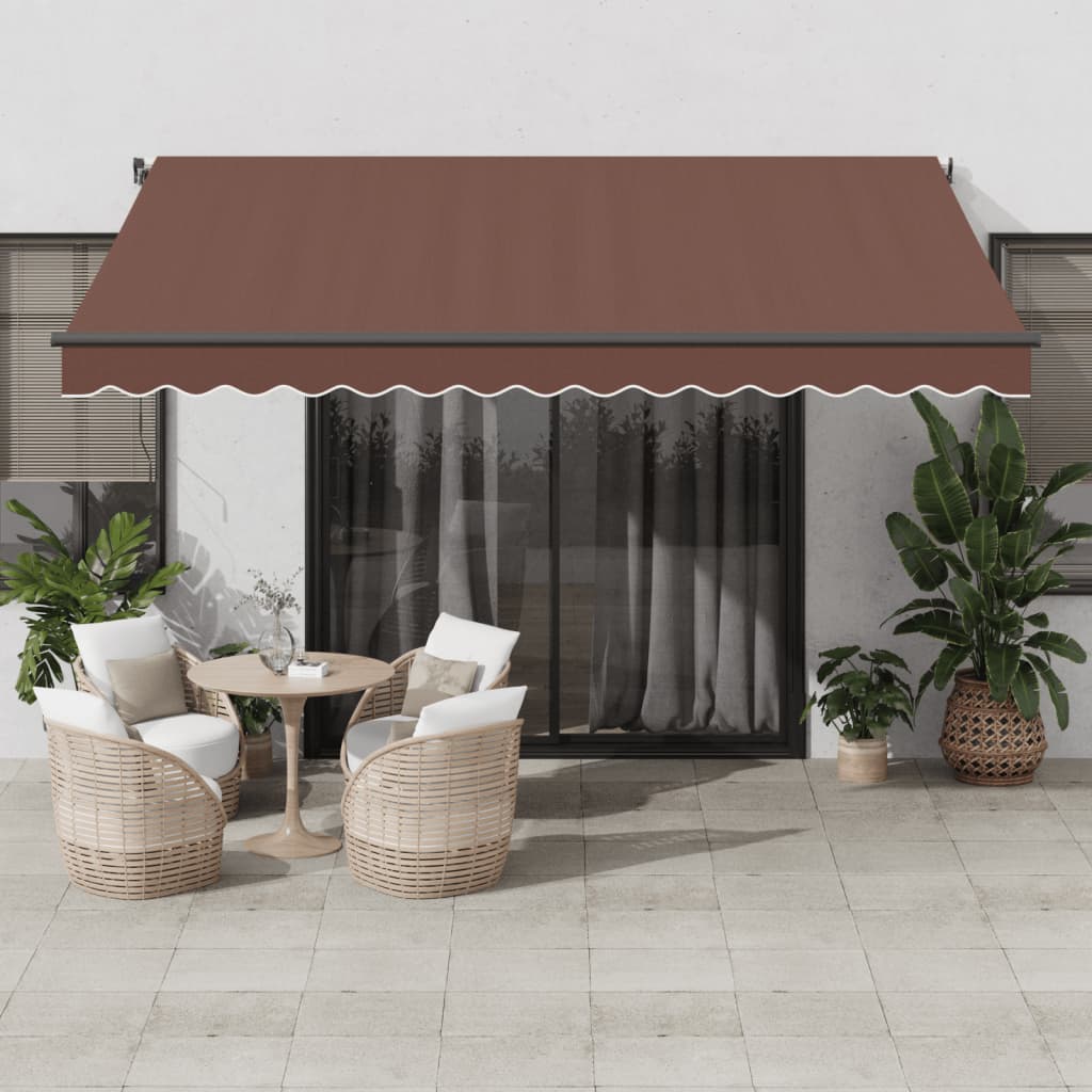 Tenda da Sole Retrattile Automatica con LED Marrone 400x300 cm 3310211