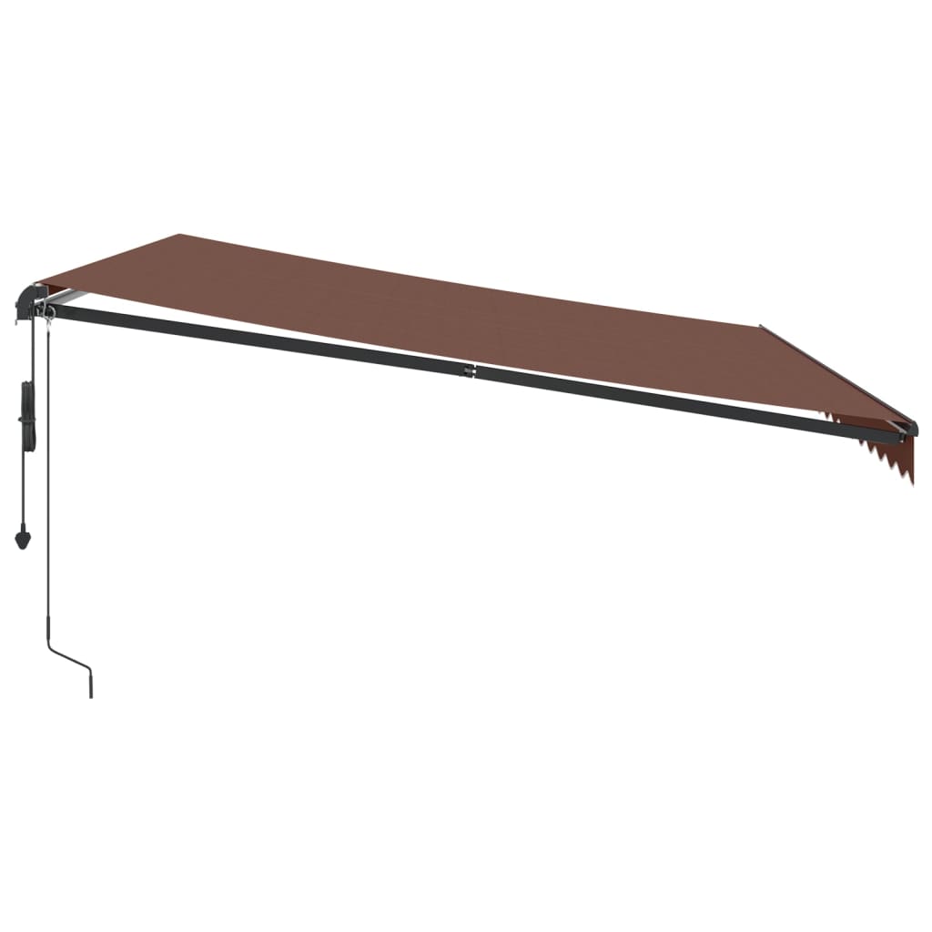 Tenda da Sole Retrattile Automatica con LED Marrone 450x300 cm 3310214