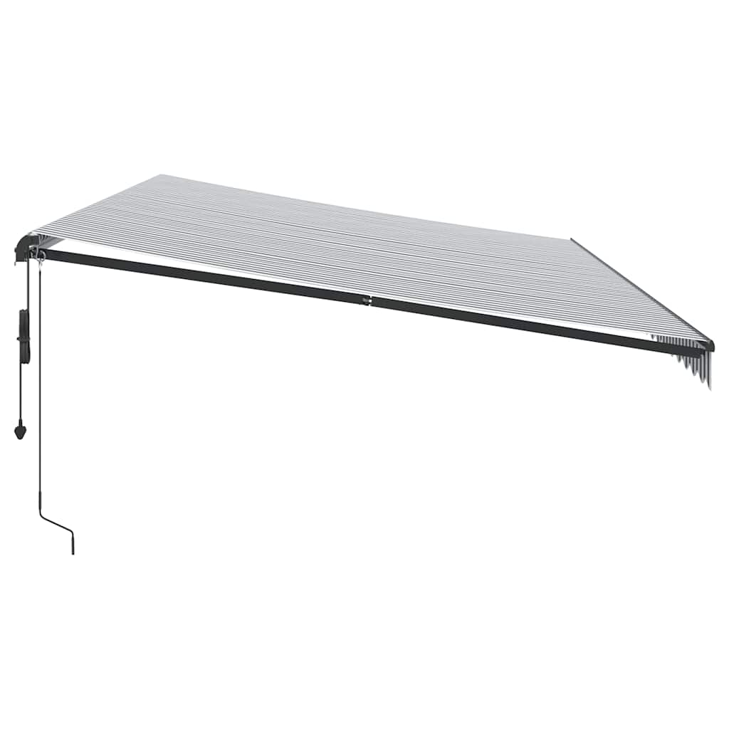 Tenda Retrattile Automatica LED Antracite e Bianco 600x300 cm 3310246