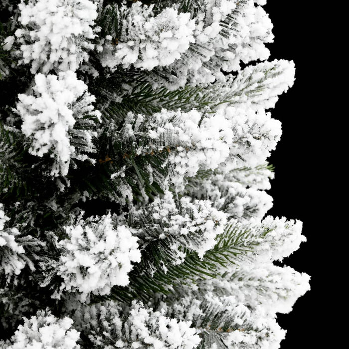 Albero Natale Artificiale Sottile Neve Floccata 240 cm PVC e PE 4019689