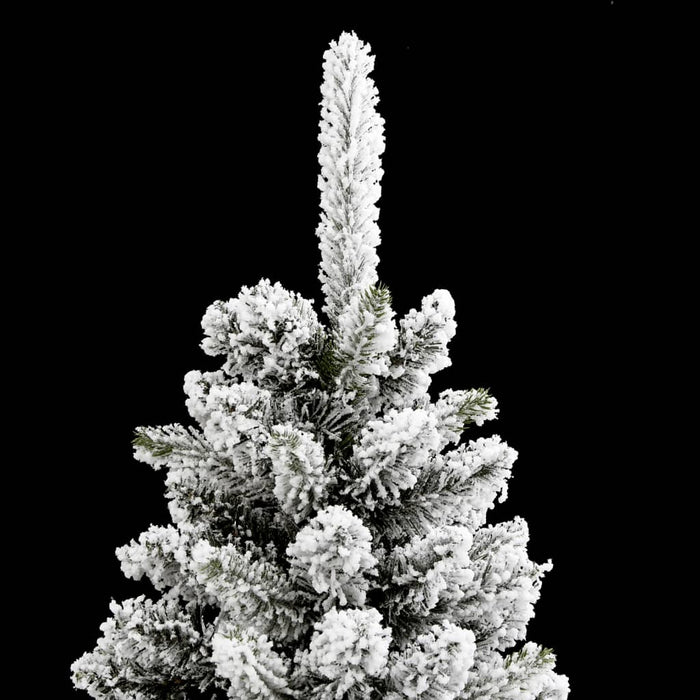 Albero Natale Artificiale Sottile Neve Floccata 240 cm PVC e PE 4019689