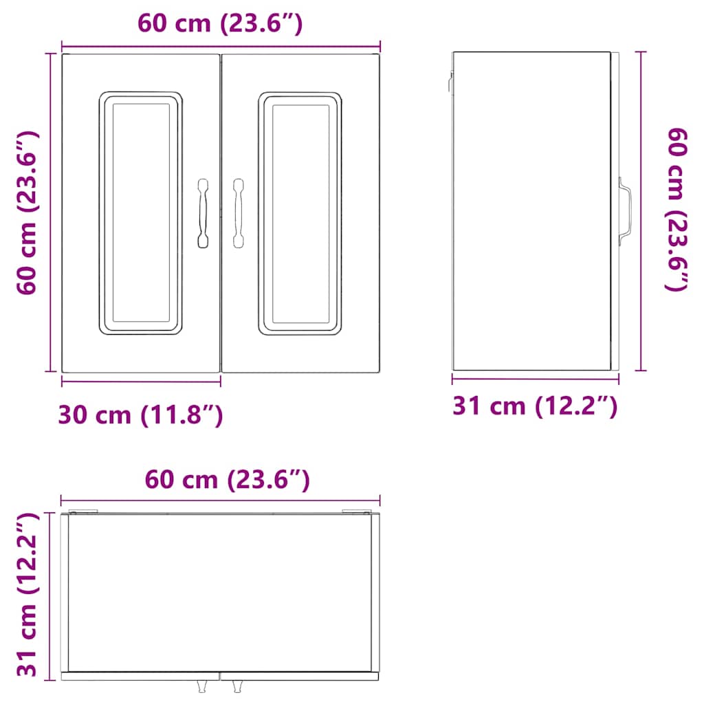 Pensile da Cucina Kalmar Rovere Fumo in Legno Multistrato 853582