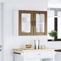 Pensile da Cucina con Porta in Vetro Lucca Rovere Marrone 853854