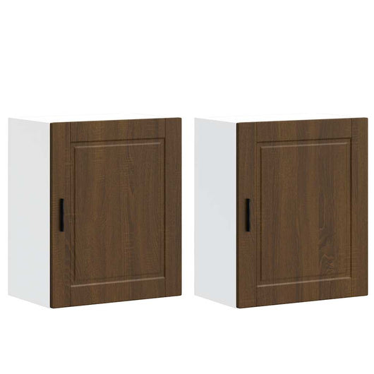 Pensili da Cucina 2 pz Porto Rovere Marrone Legno Multistrato 854052